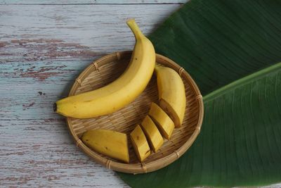 Close-up of banana on table