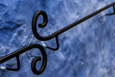 High angle view of metal on wall