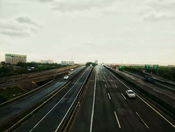 High angle view of highway