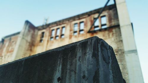 Low angle view of built structure against clear sky