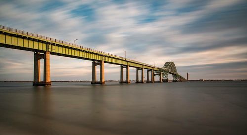 View of bridge against cloudy sky