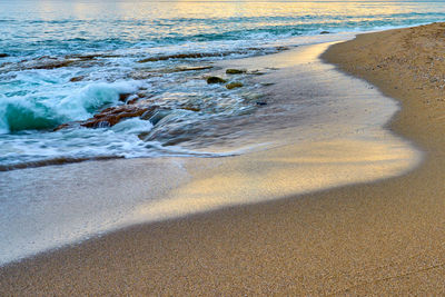Waves rushing towards shore