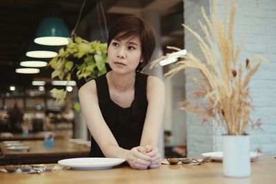 Young woman looking away