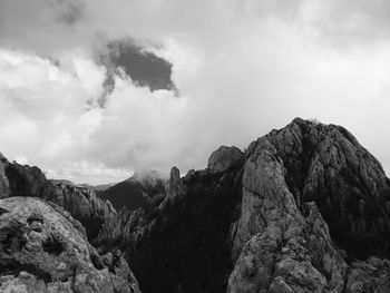 Low angle view of mountain against sky