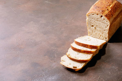 High angle view of bread in container