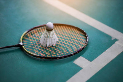 High angle view of ball on table