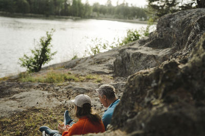 Couple of hikers resting