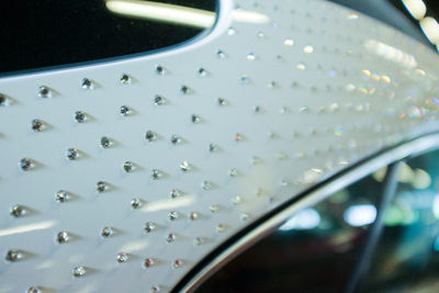 Close-up of wet car windshield