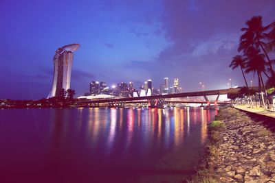 Illuminated city at night