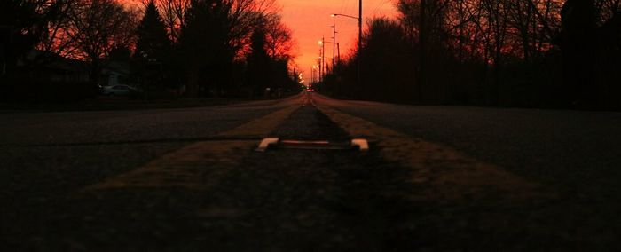 View of road at sunset