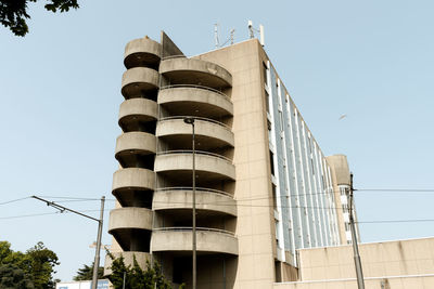 Low angle view of building against clear sky