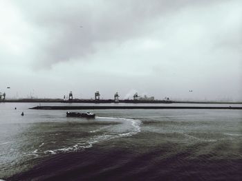 View of sea against cloudy sky
