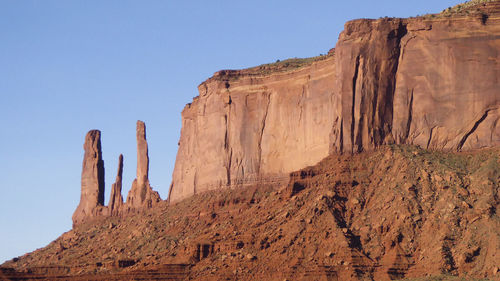 Low angle view of rock formation