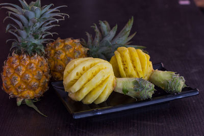Close-up of fruits on table