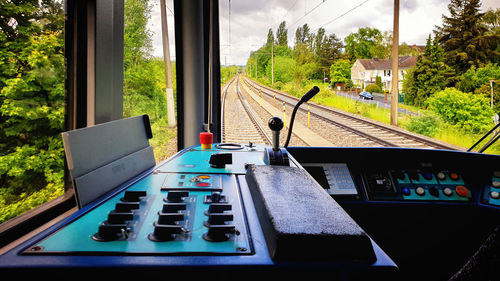 Train passing through window