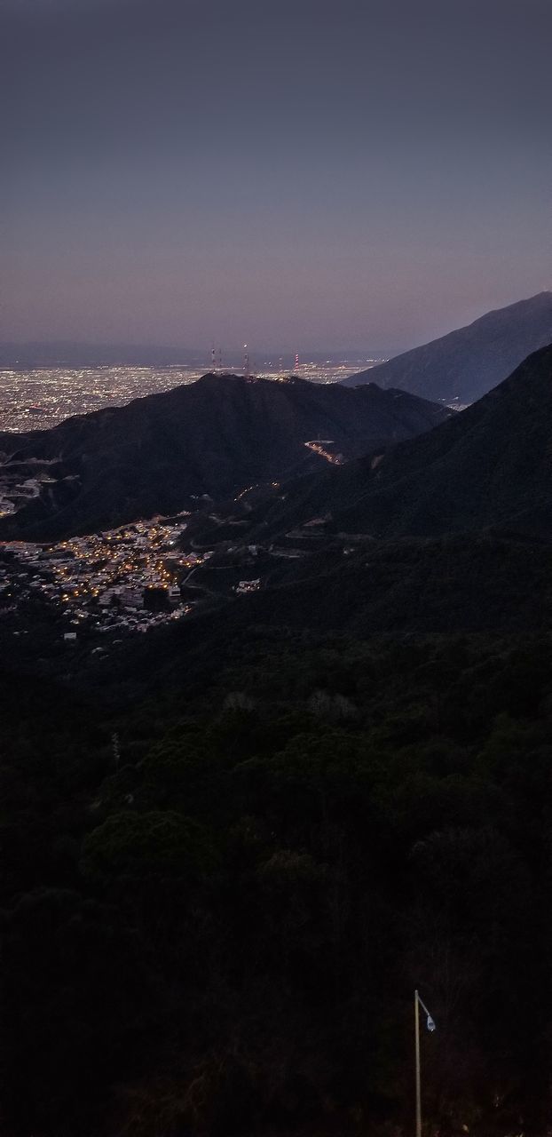 HIGH ANGLE VIEW OF MOUNTAIN RANGE AGAINST SKY