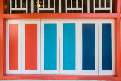 Full frame shot of multi colored wall of building