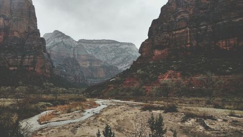 Scenic view of mountains against sky