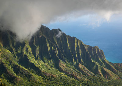 Panoramic view of mountains against sky