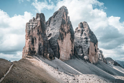 Panoramic view of rock formations against sky