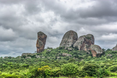 Rock formations against sky