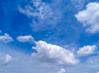 Low angle view of clouds in blue sky