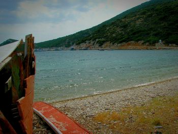 View of sea against cloudy sky