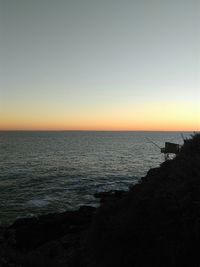 Scenic view of sea at sunset