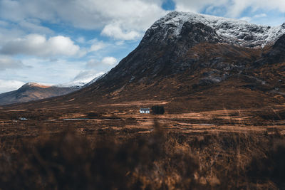 A cozy cabin in the scottish highlands.