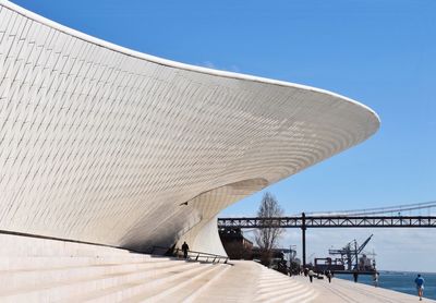 Bridge against clear blue sky