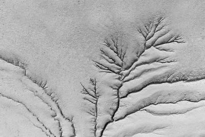 High angle view of snow on land