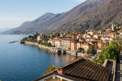 High ange view of cannero in the lake maggiore