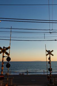 View of sea against blue sky