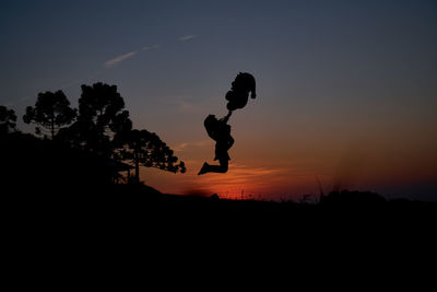 Silhouette tree against sky during sunset