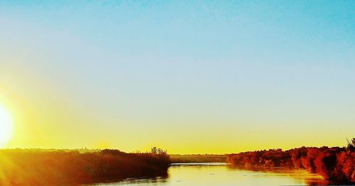 View of river at sunset