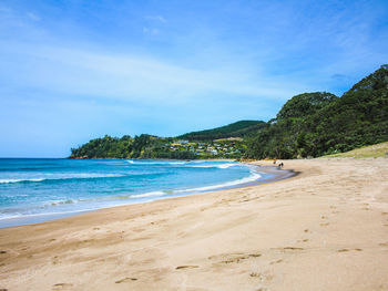 Scenic view of beach against sky