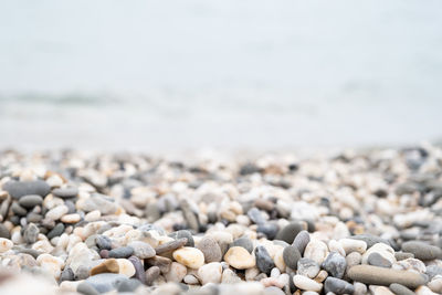 Close-up of pebbles at beach