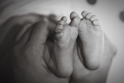 Close-up of baby feet