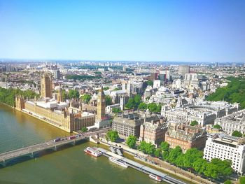 High angle view of city