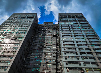 Low angle view of modern building against sky