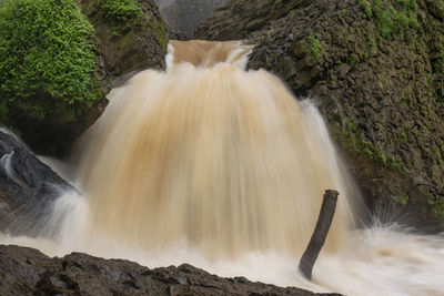 Scenic view of waterfall