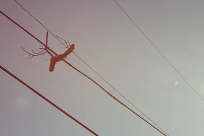 Low angle view of cables against sky