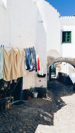 Clothes drying on clothesline