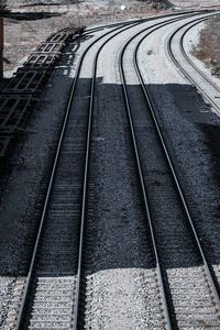 High angle view of railroad tracks