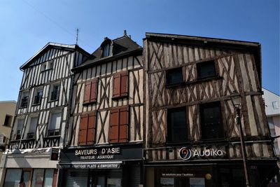 Low angle view of old building against sky