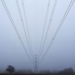 Low angle view of electricity pylon