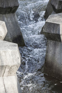 Water splashing on shore