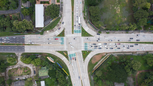 High angle view of traffic on road