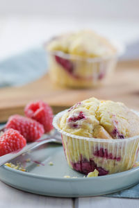 Close-up of ice cream in plate