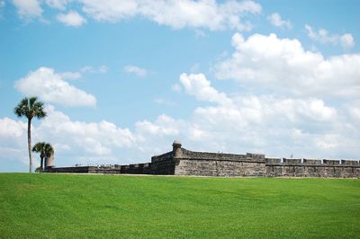 Castillo de san marcos fort against cloudy sky